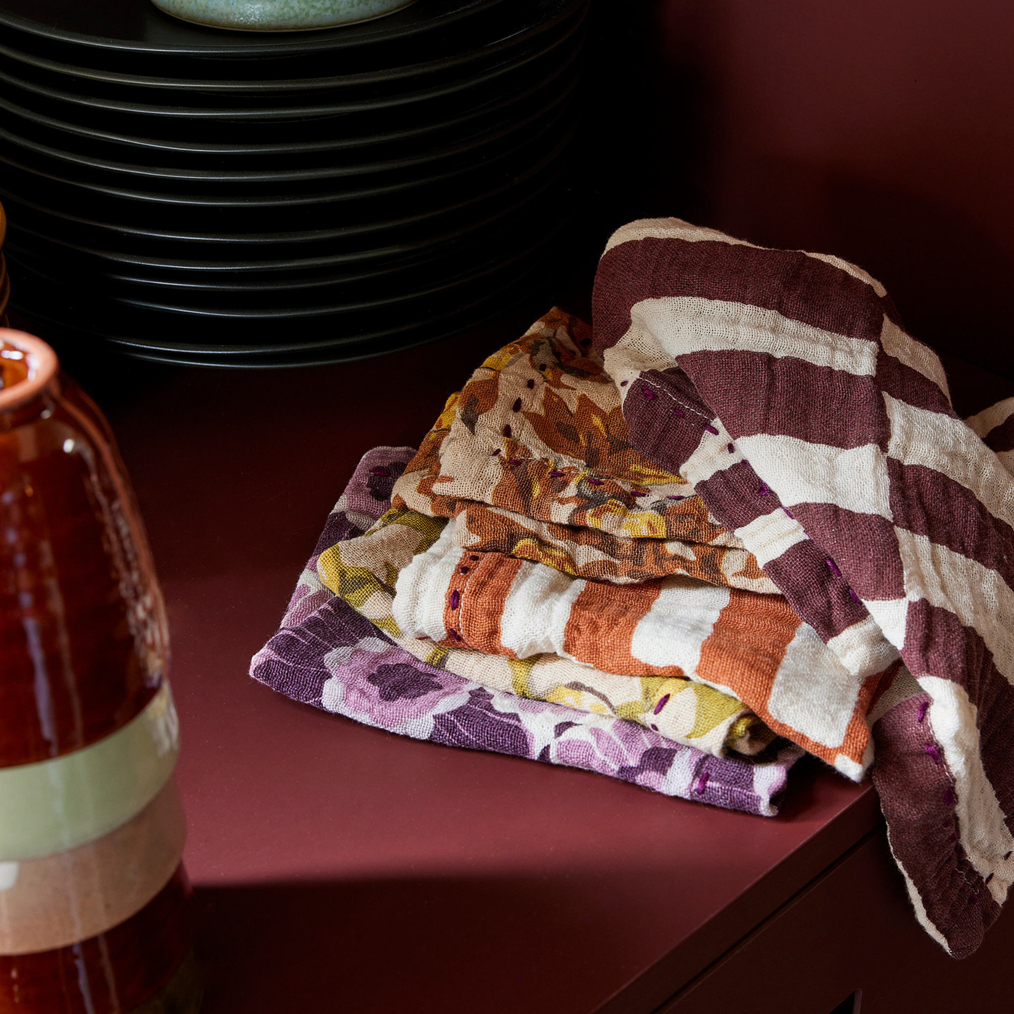 Duker og servietter kjøkken