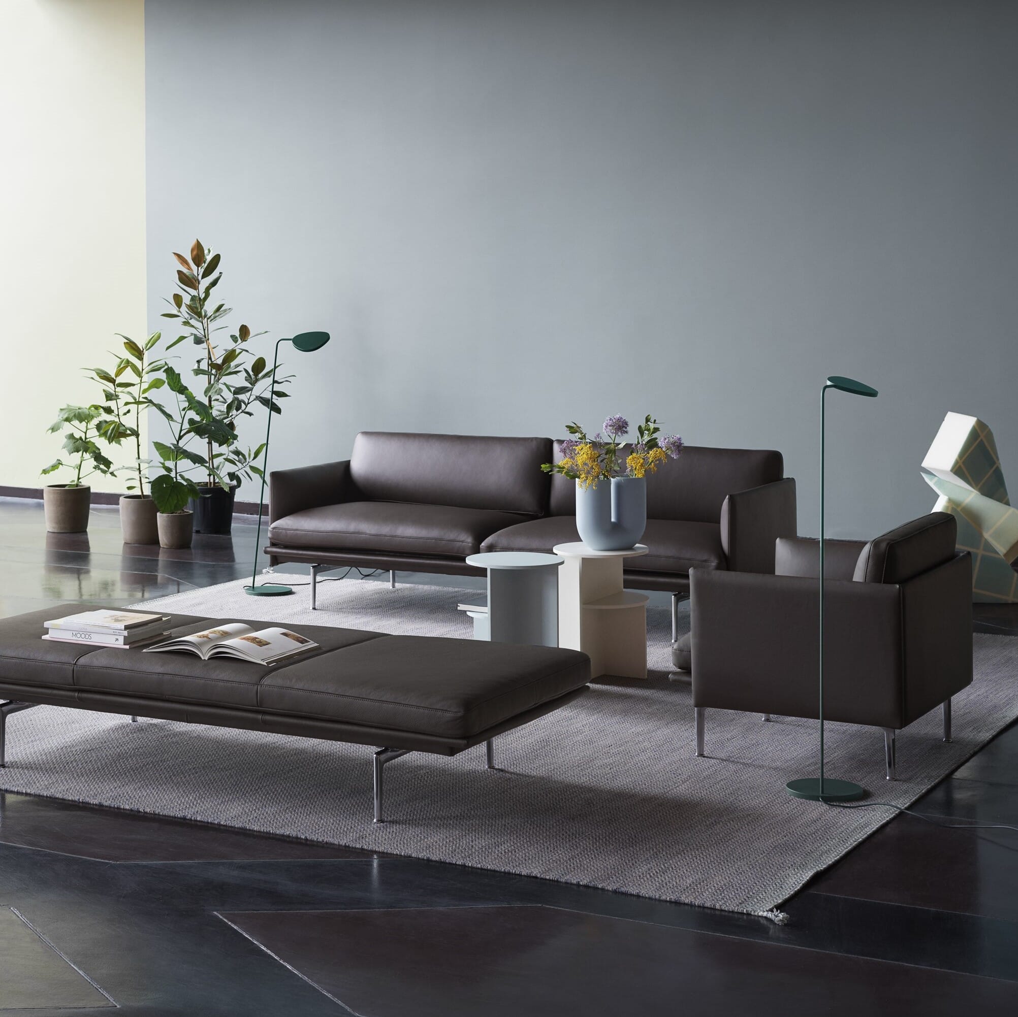 Outline Sofa 3 seter Skinn/Svart base - Bilde 6