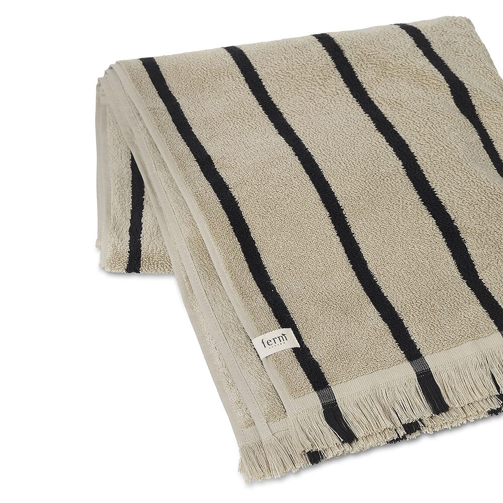 Alee Badehåndkle Sand/Black 70x140 - Bilde 8
