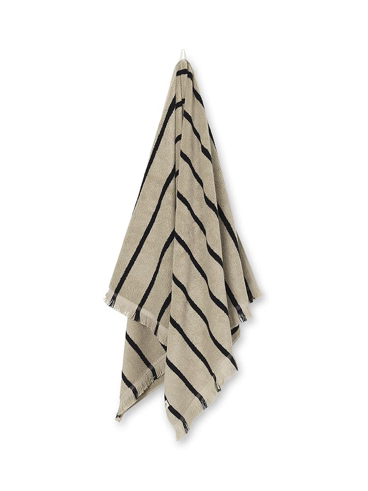 Alee Badehåndkle Sand/Black 70x140 - Hovedbilde