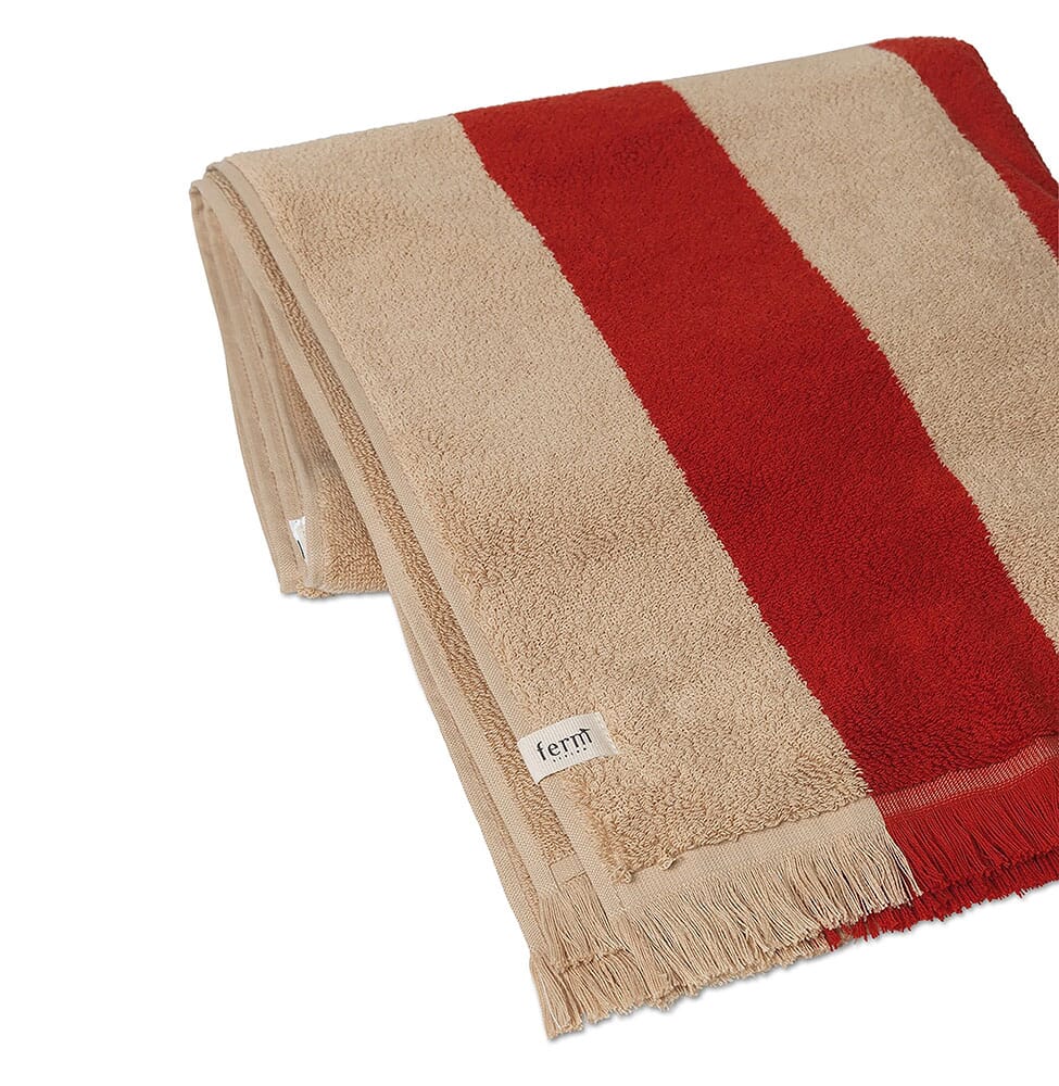 Alee Badehåndkle Light Camel/Red 70x140 - Bilde 7