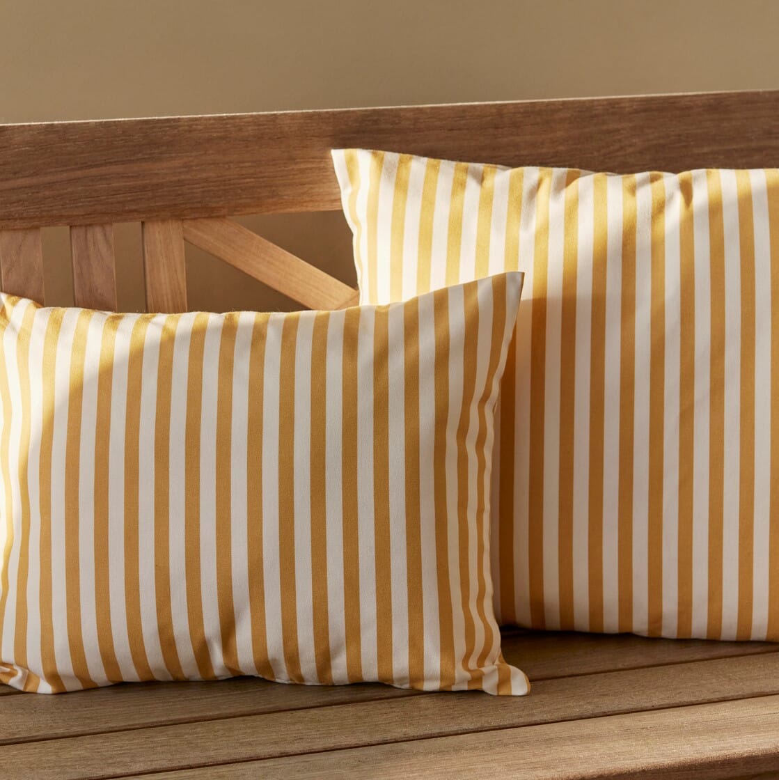 Barriere Utendørspute Golden Yellow Stripe 60x50 - Bilde 2