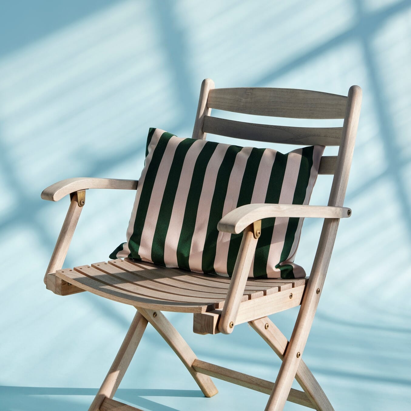 Barriere Utendørspute Light Apricot/Dark Green Stripe 50x40 - Bilde 3