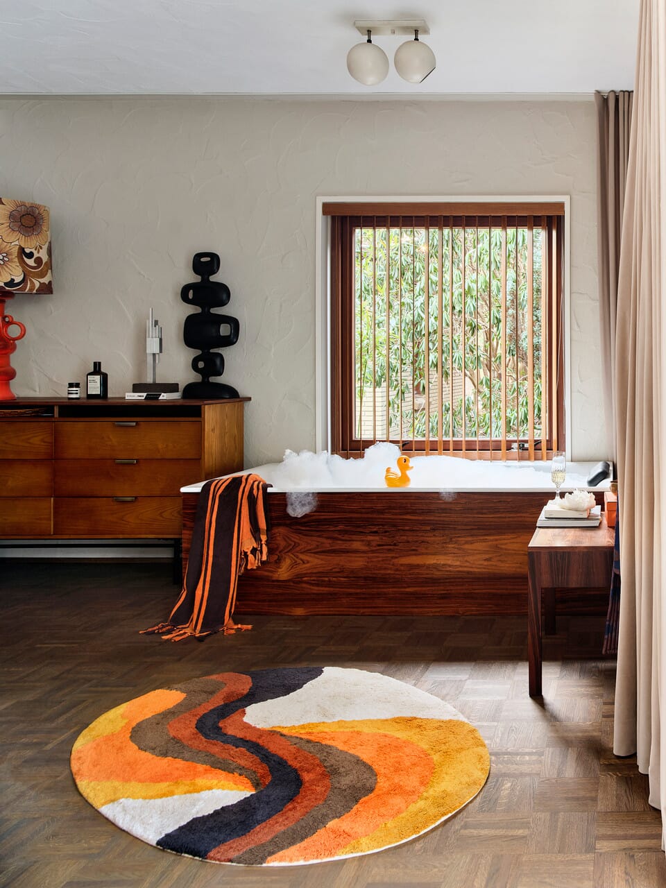 Badematte Retro Swirl 90x120 - Bilde 3