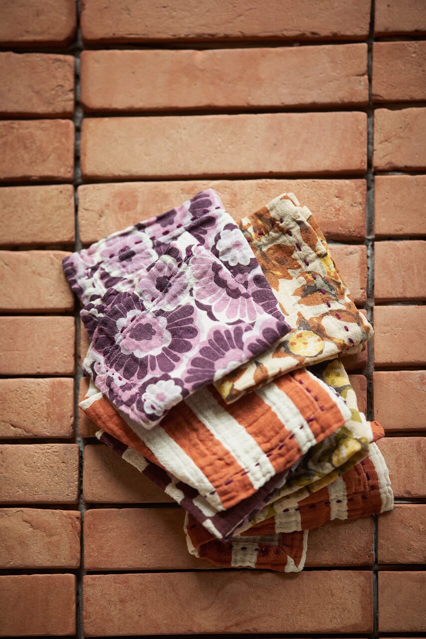 2 stk | Tøyserviett Floral Burgundy - Bilde 5