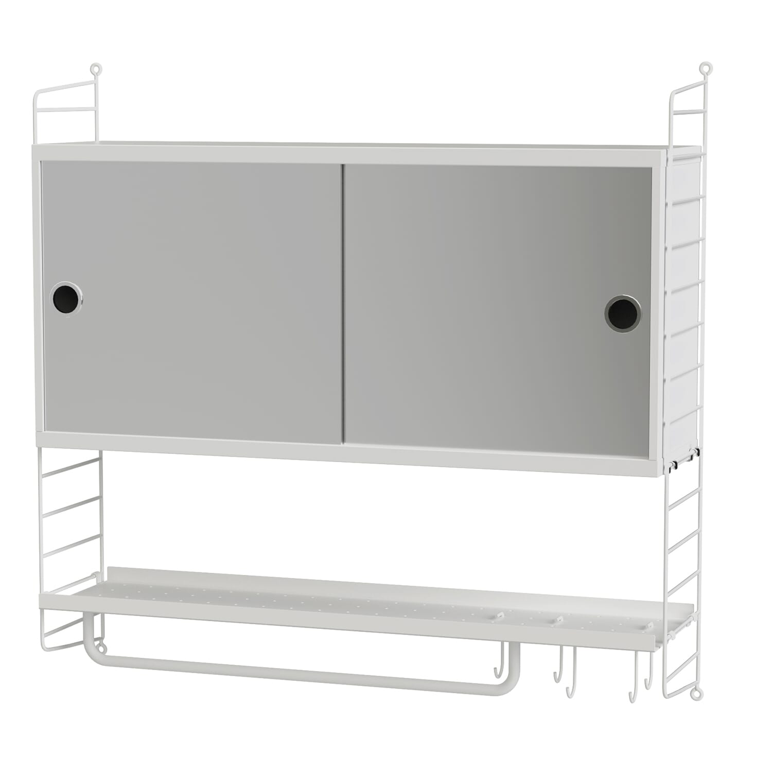 String vegghylle med speil 80x75