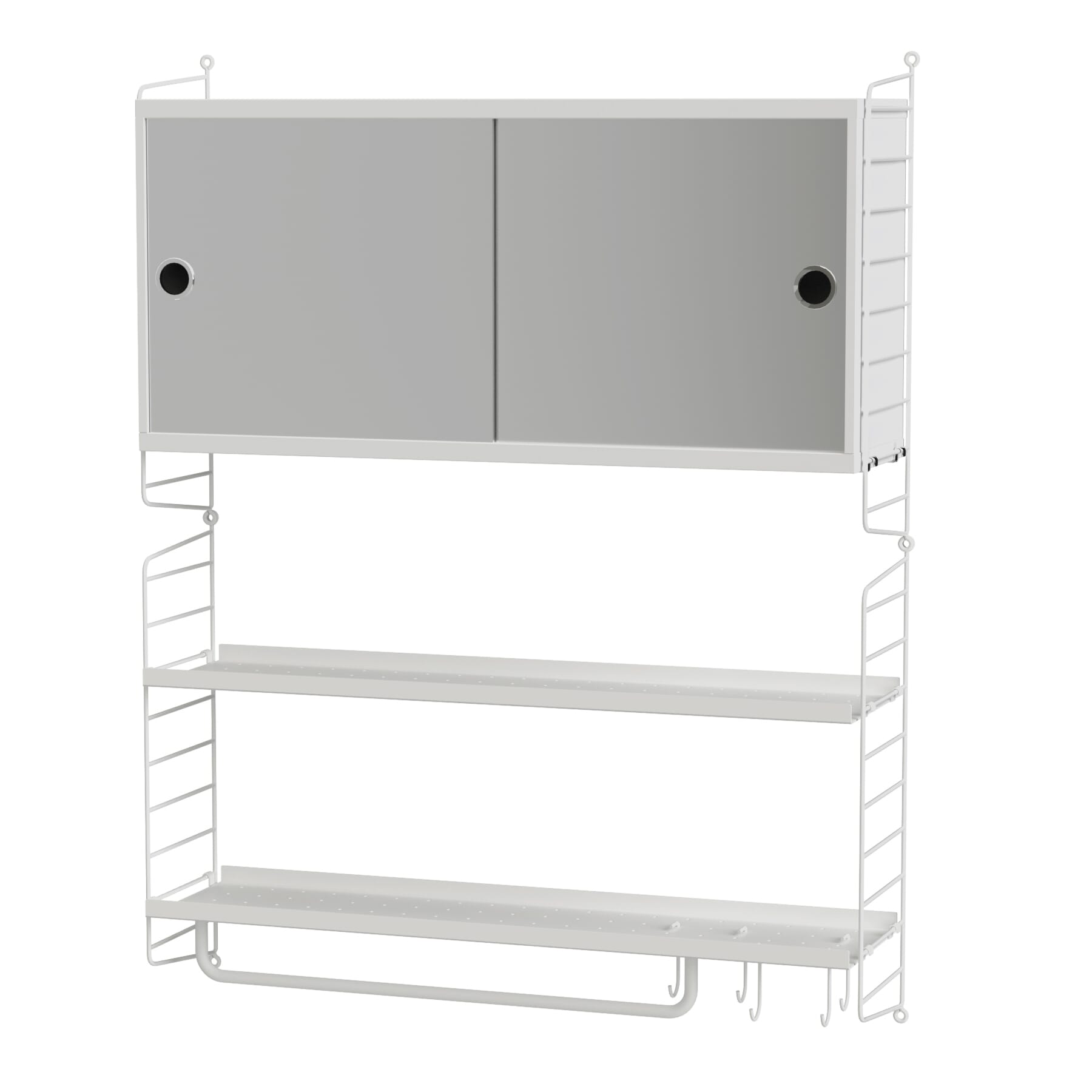 String Vegghylle med speil 80x100