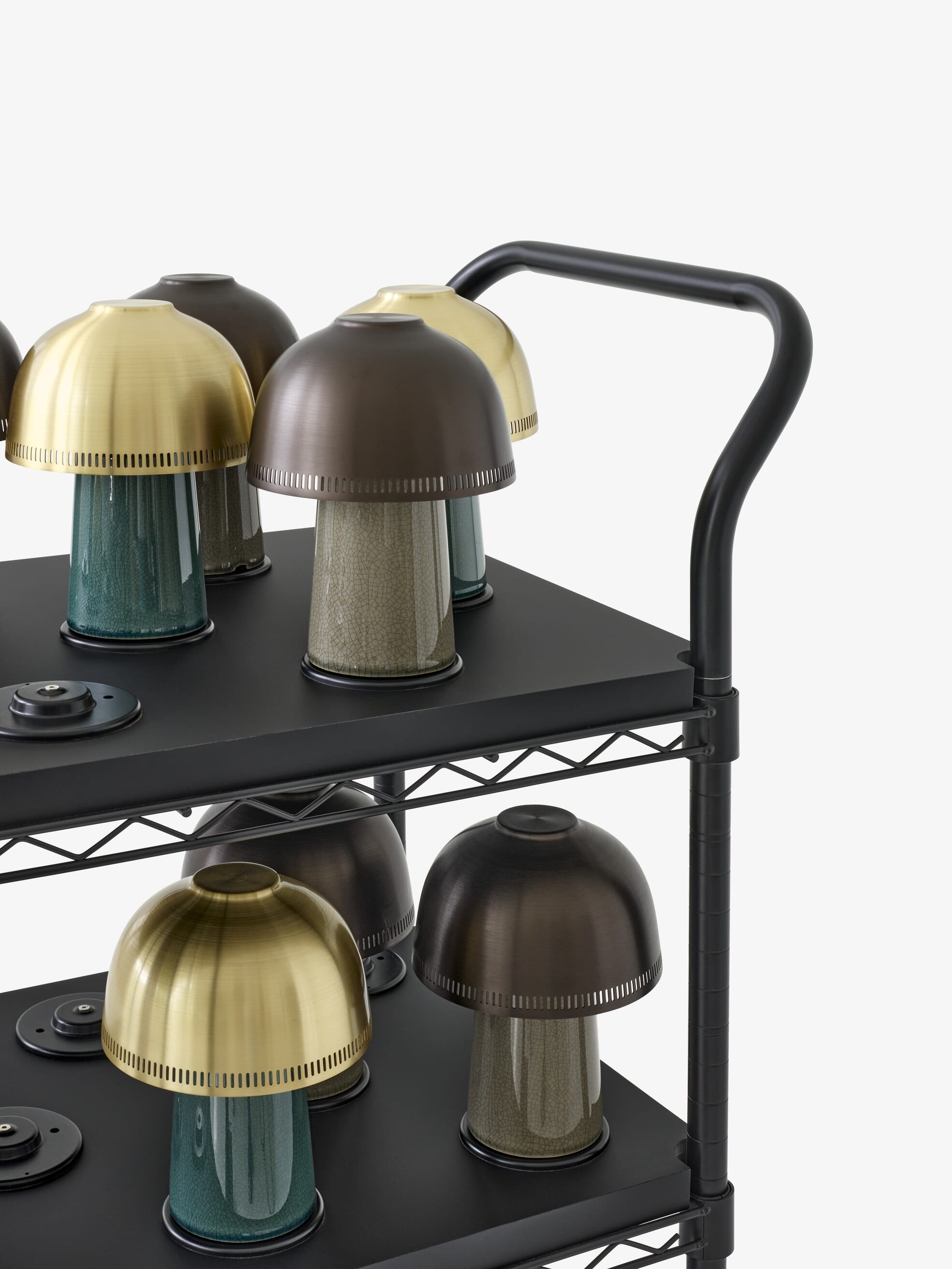 Raku Oppladbar Lampe SH8 Blue Green & Brass - Bilde 4