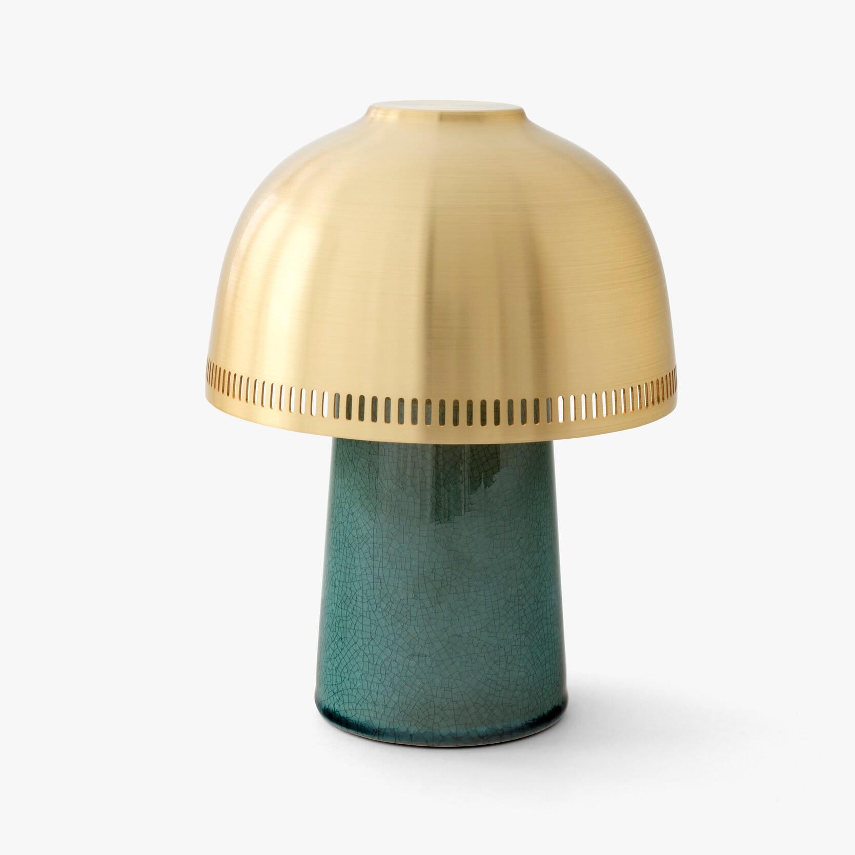 Raku Oppladbar Lampe SH8 Blue Green & Brass - Hovedbilde