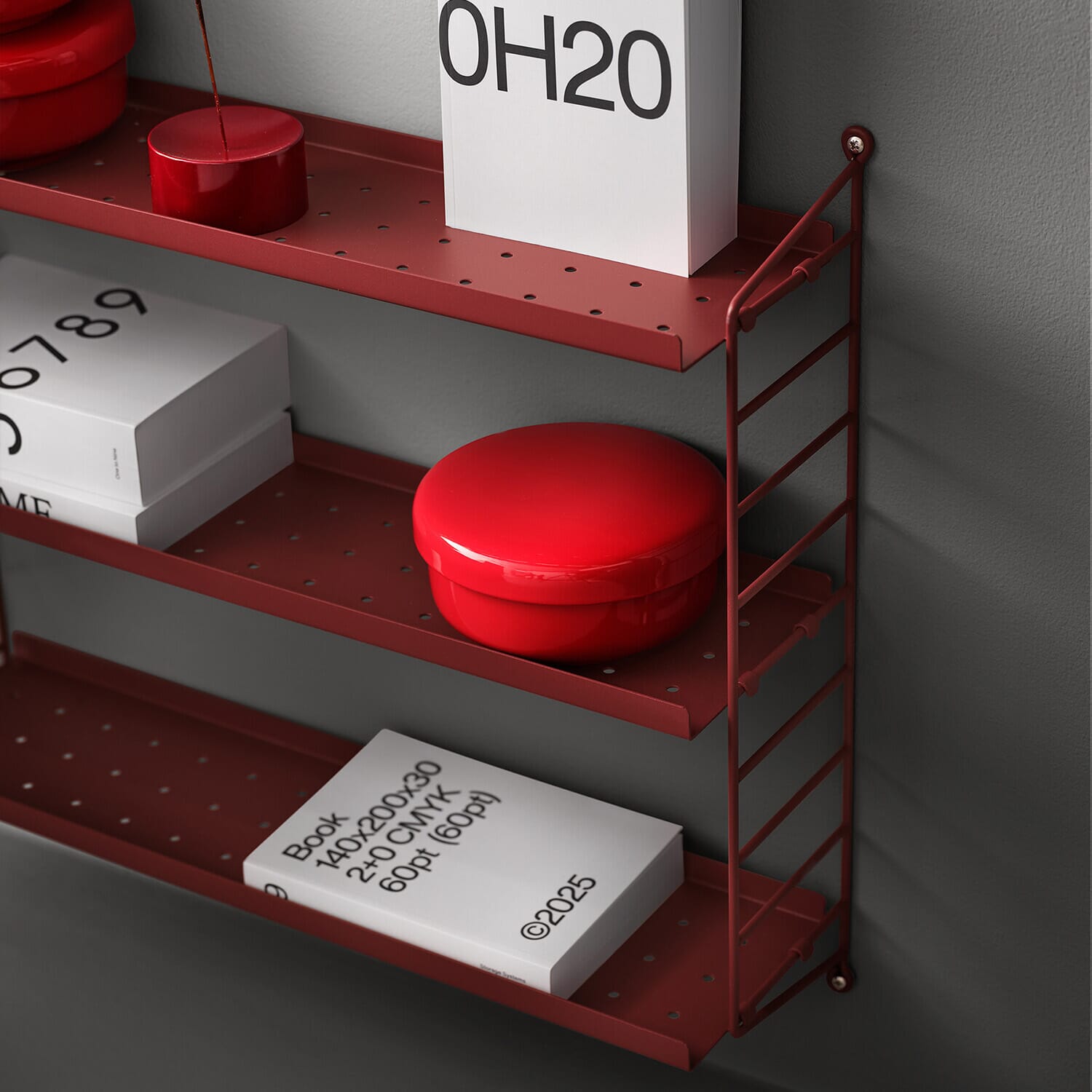 String Pocket Hylle Metall Oxtorgsrød - Bilde 5