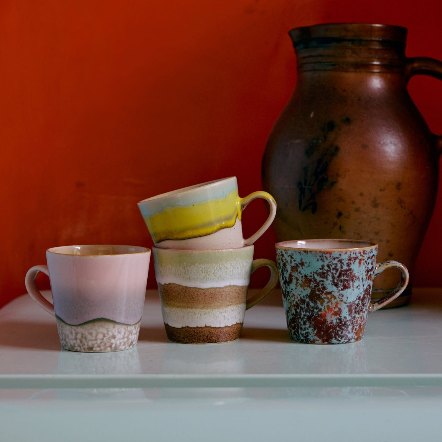 4 stk Americanokopper Rococo | 70s Ceramics