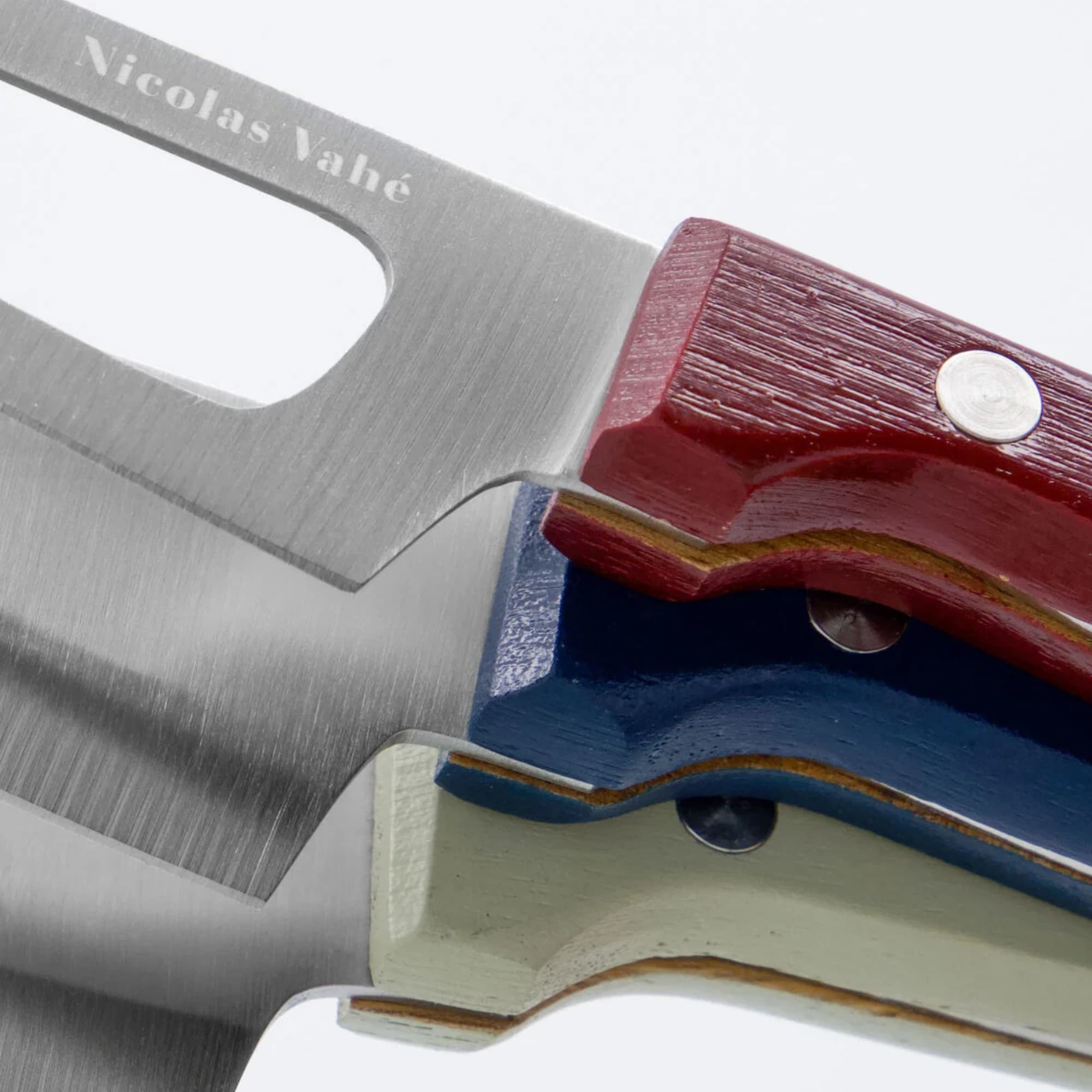 3 stk | Ostekniver Hvit/Blå/Rød