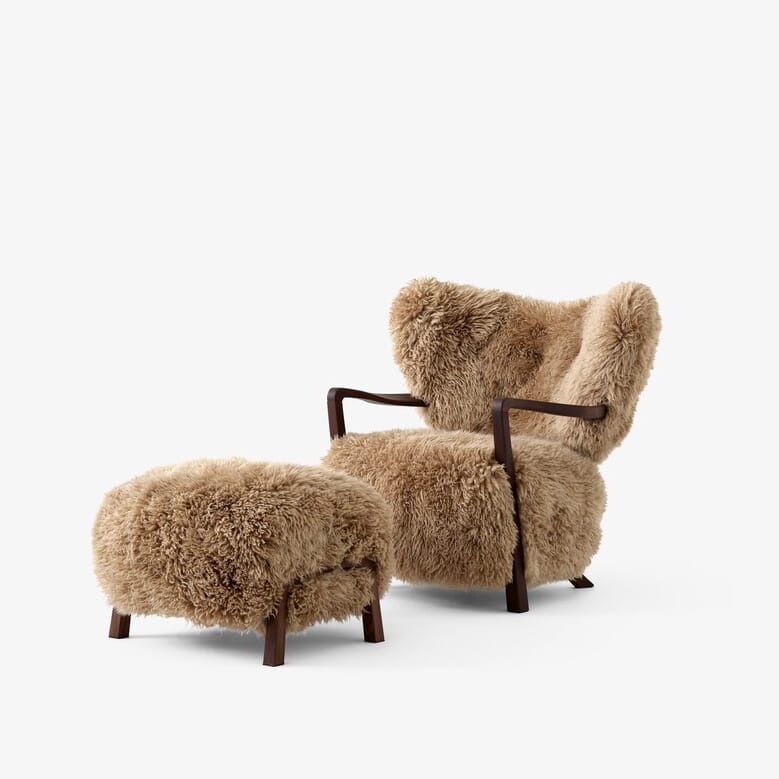 Wulff Stol + Puff Honey/Valnøtt - Hovedbilde