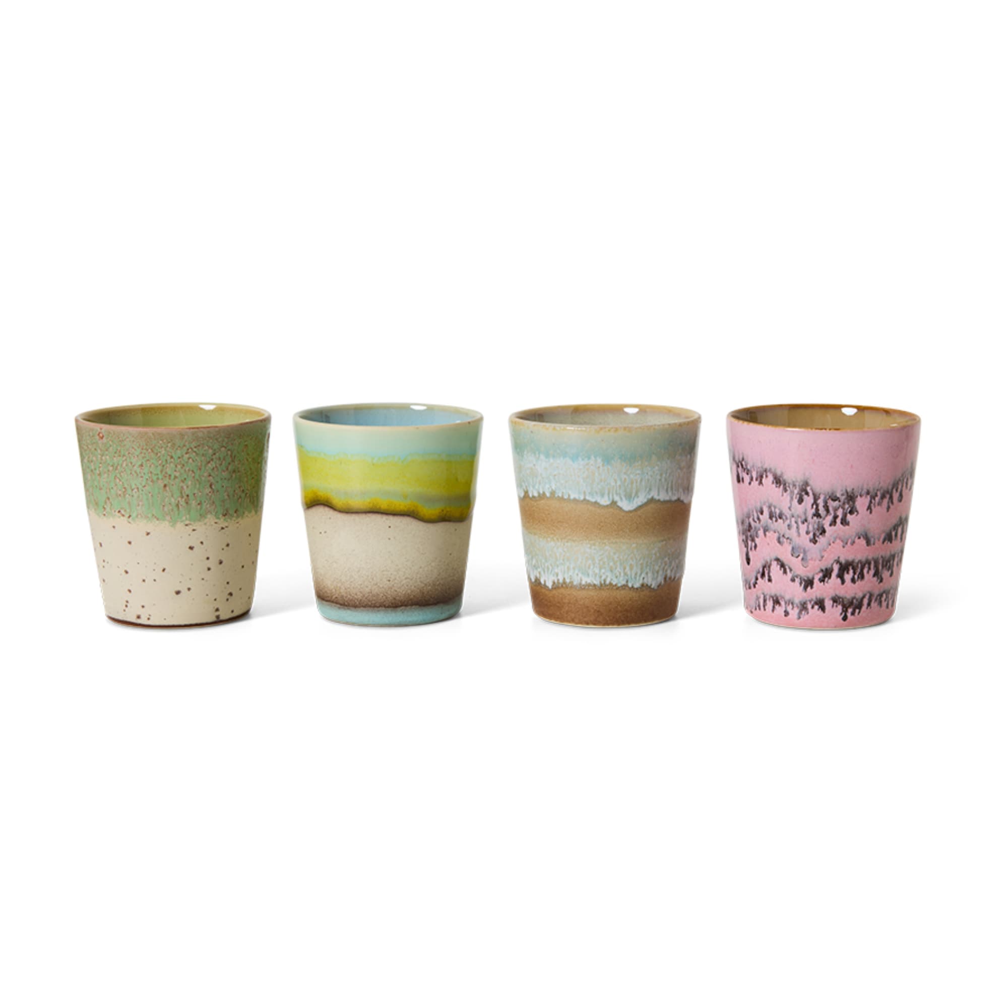 4 stk Kaffekopper Pop Art | 70s Ceramics