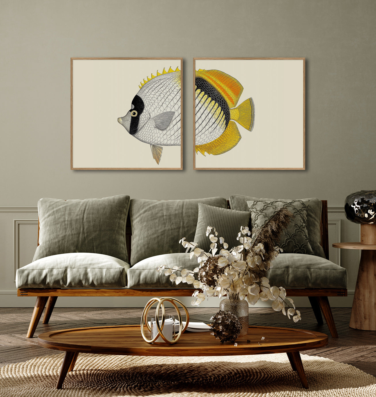 Bilde Half Fish White Yellow Left