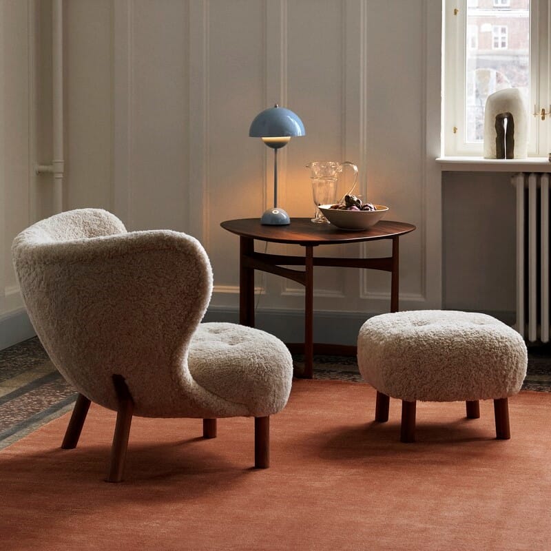 Lille Petra Lenestol m/ Puff Moonlight/Valnøtt - Bilde 3