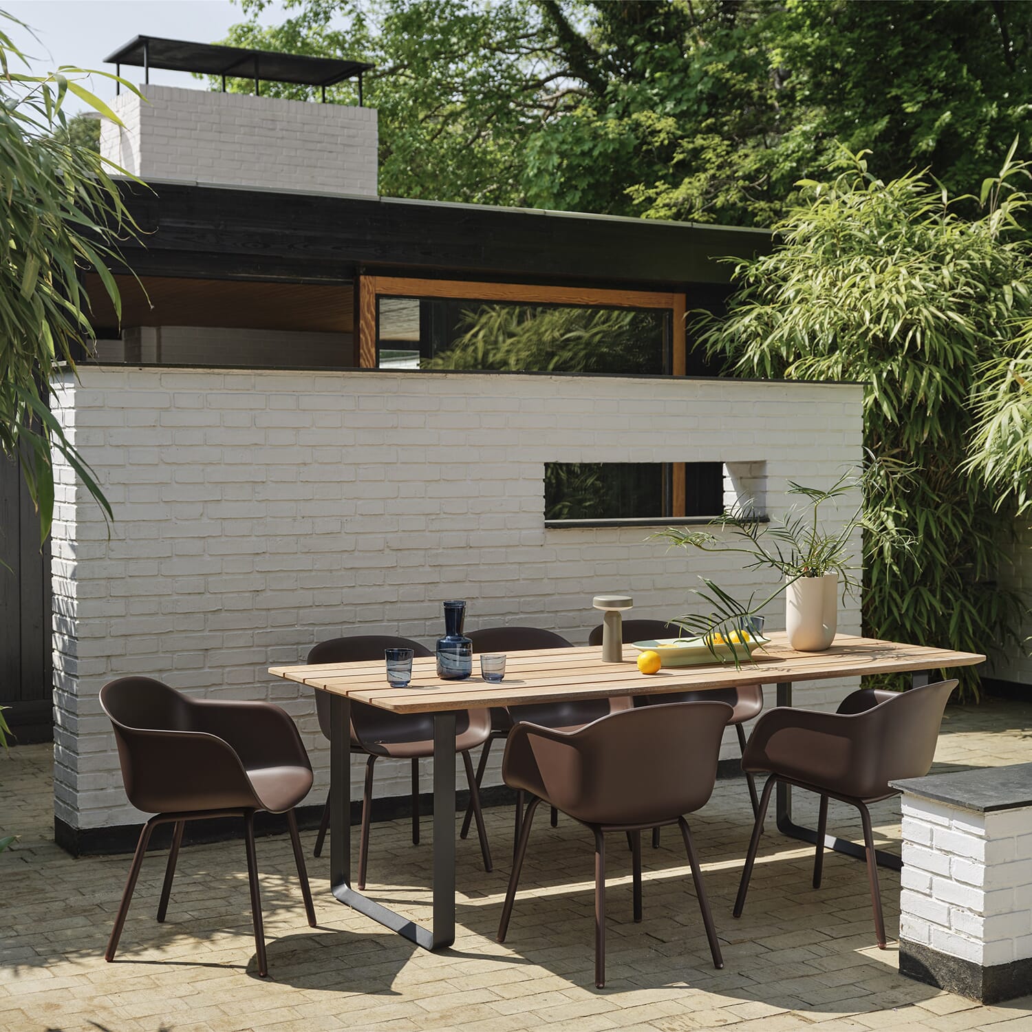 Fiber Outdoor Armchair - Brown Red - Bilde 4