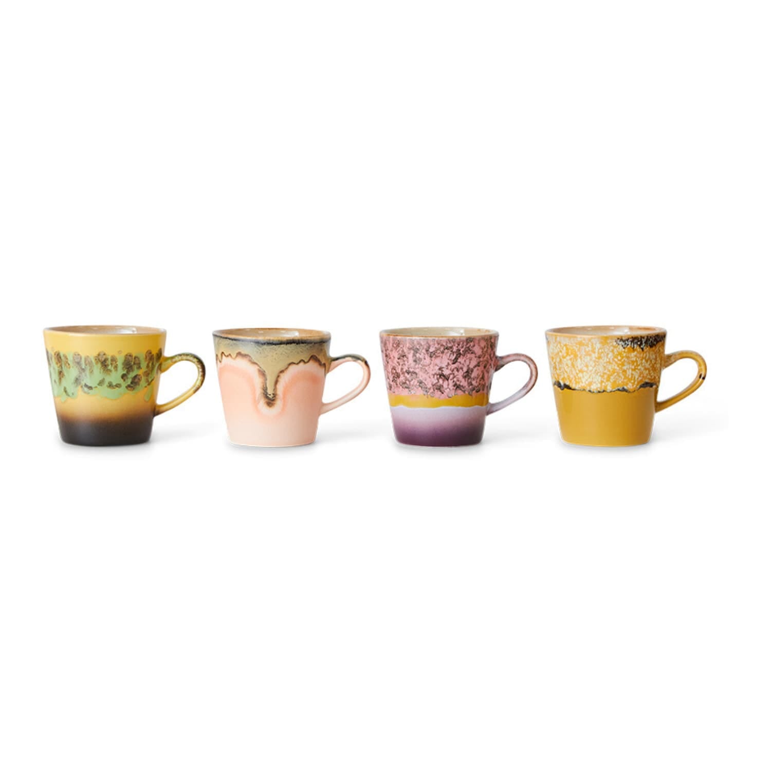 70s ceramics: americano mugs radiant (set of 4) - Bilde 4