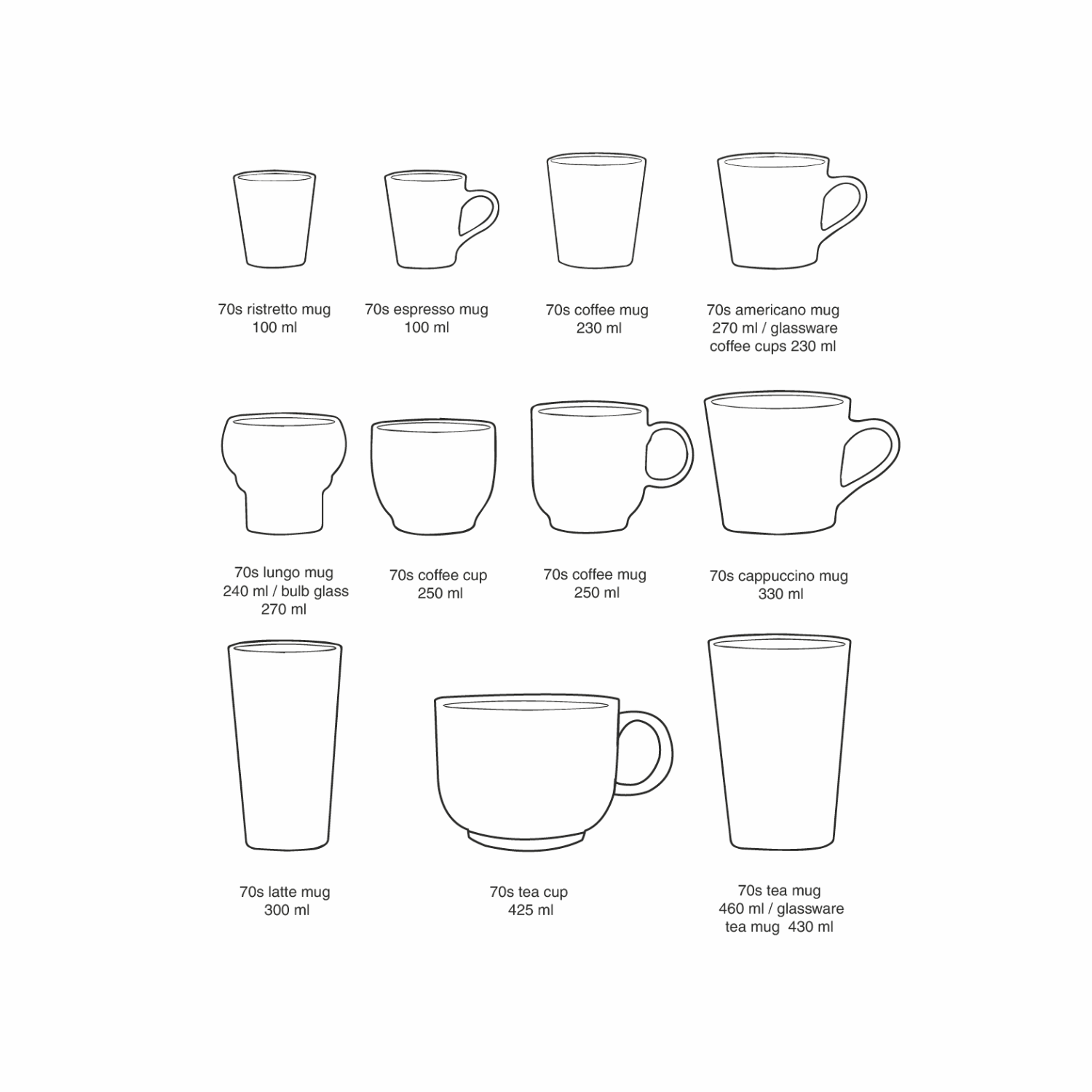 70s ceramics: tea cups, nova (set of 2) - Bilde 5