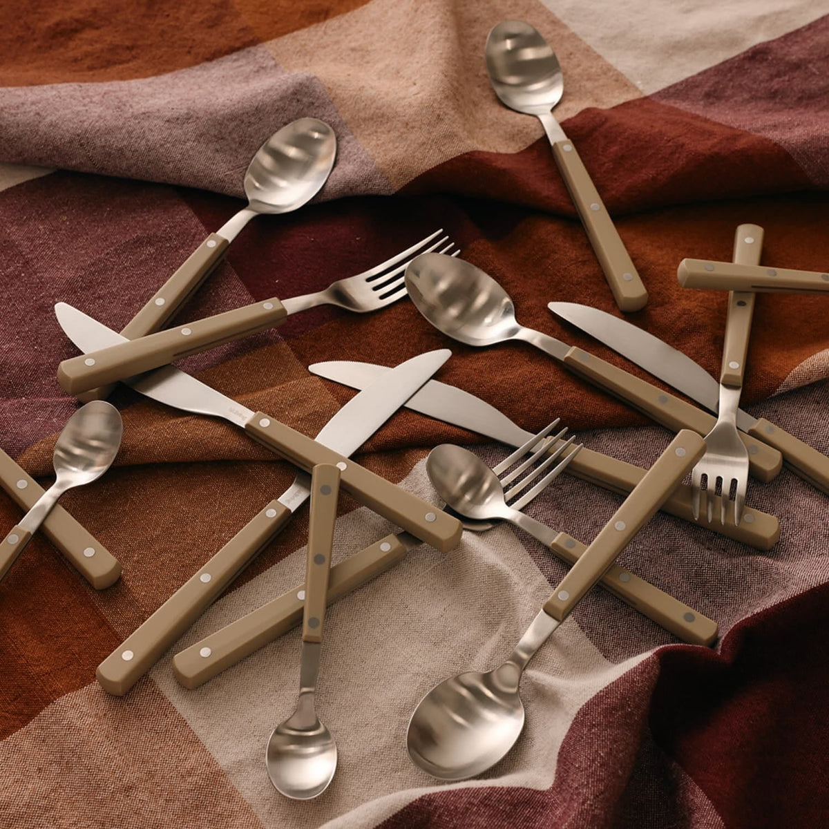 70s cutlery: olive, set of 16 - Bilde 4