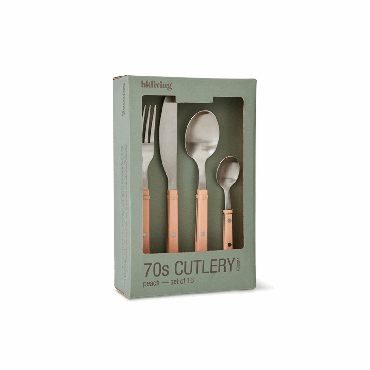 70s cutlery: peach, set of 16 - Bilde 2