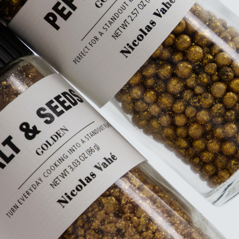 Gaveeske Golden Salt & Seeds og Golden Pepper Mix