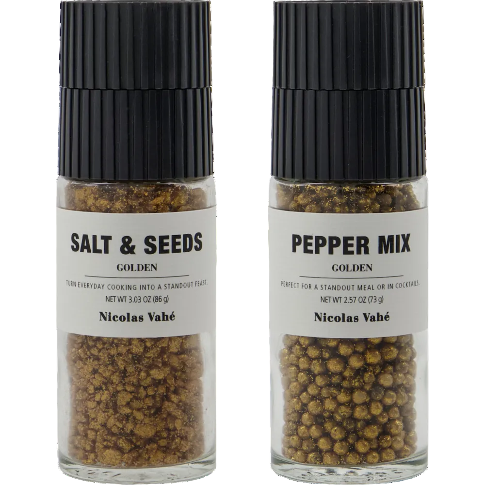 Gaveeske Golden Salt & Seeds og Golden Pepper Mix