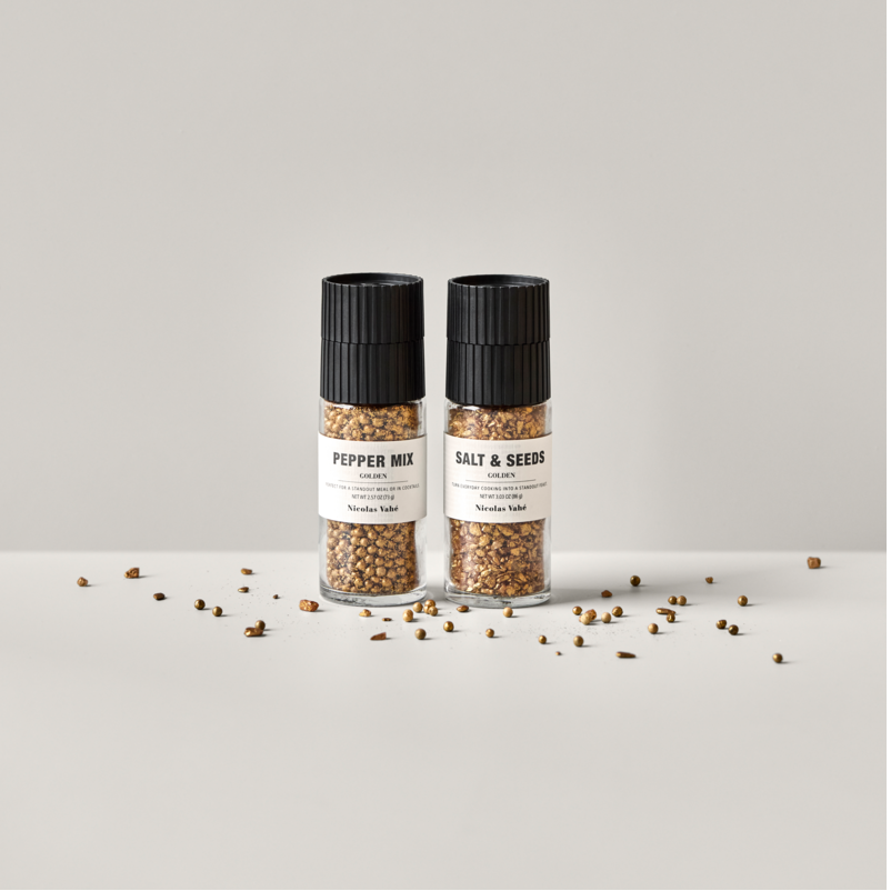 Gaveeske Golden Salt & Seeds og Golden Pepper Mix