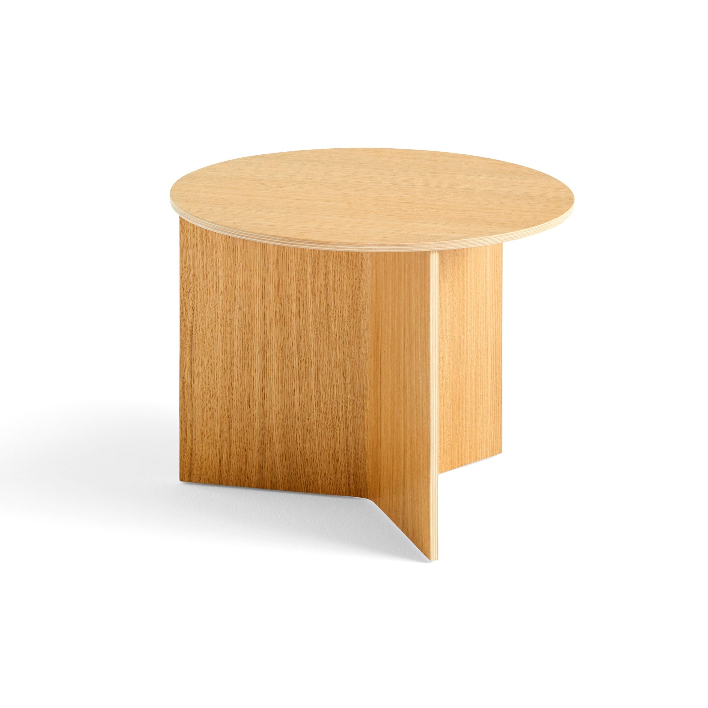 Slit Table Round Wood Eik