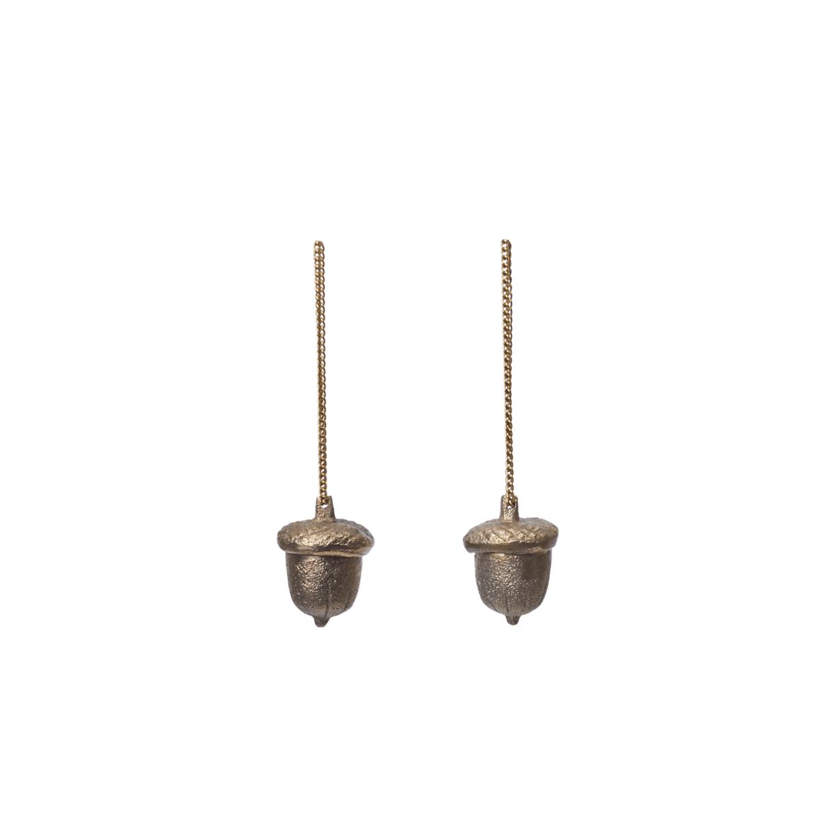 2 stk | Juletrepynt Acorn Messing
