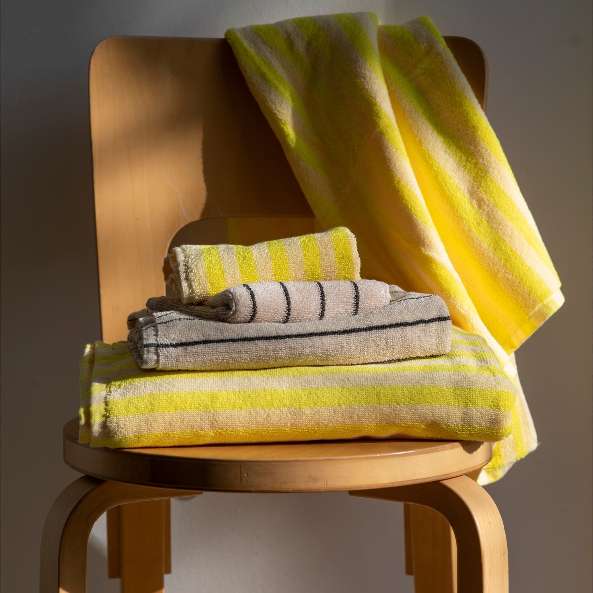 Badehåndkle Pristine & Neon Yellow 70x140