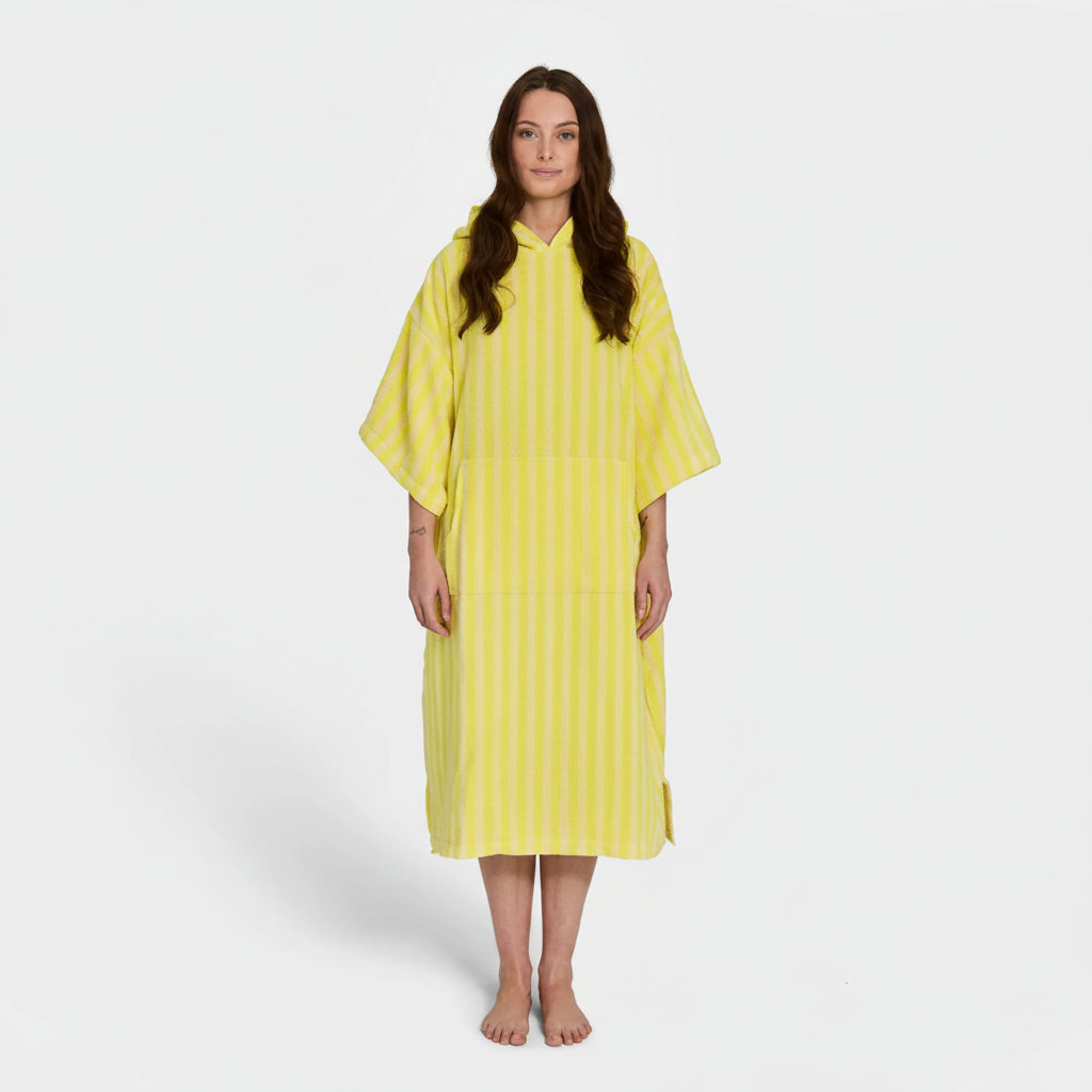 Badehåndkle Poncho Pristine & Neon Yellow