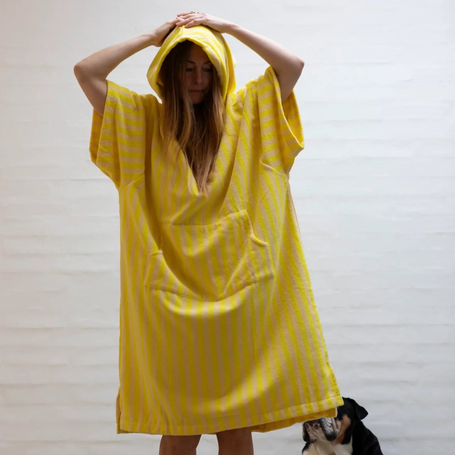 Badeponcho Pristine & Neon Yellow