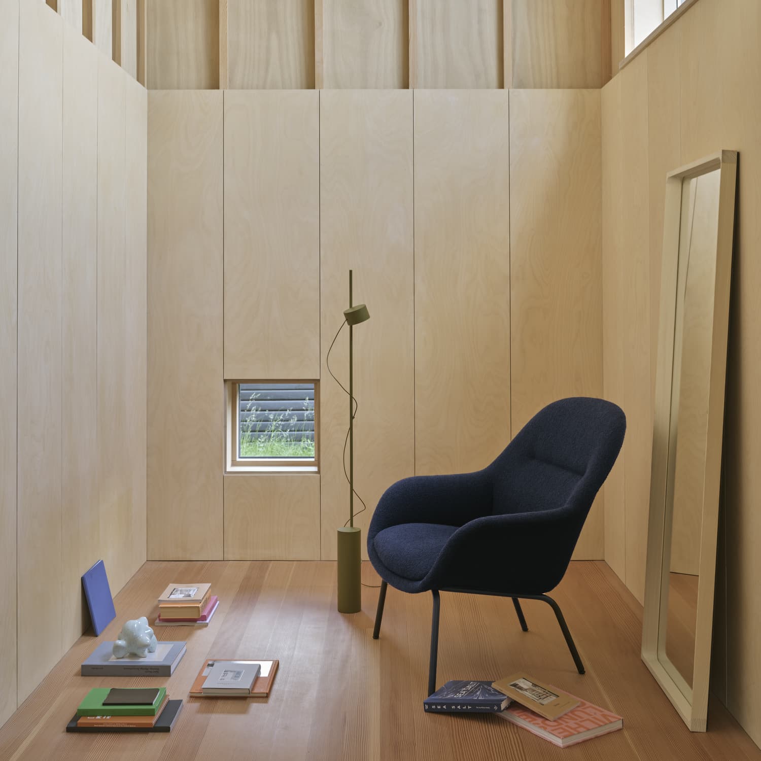 Lenestol Fiber Lounge - Cognac skinn