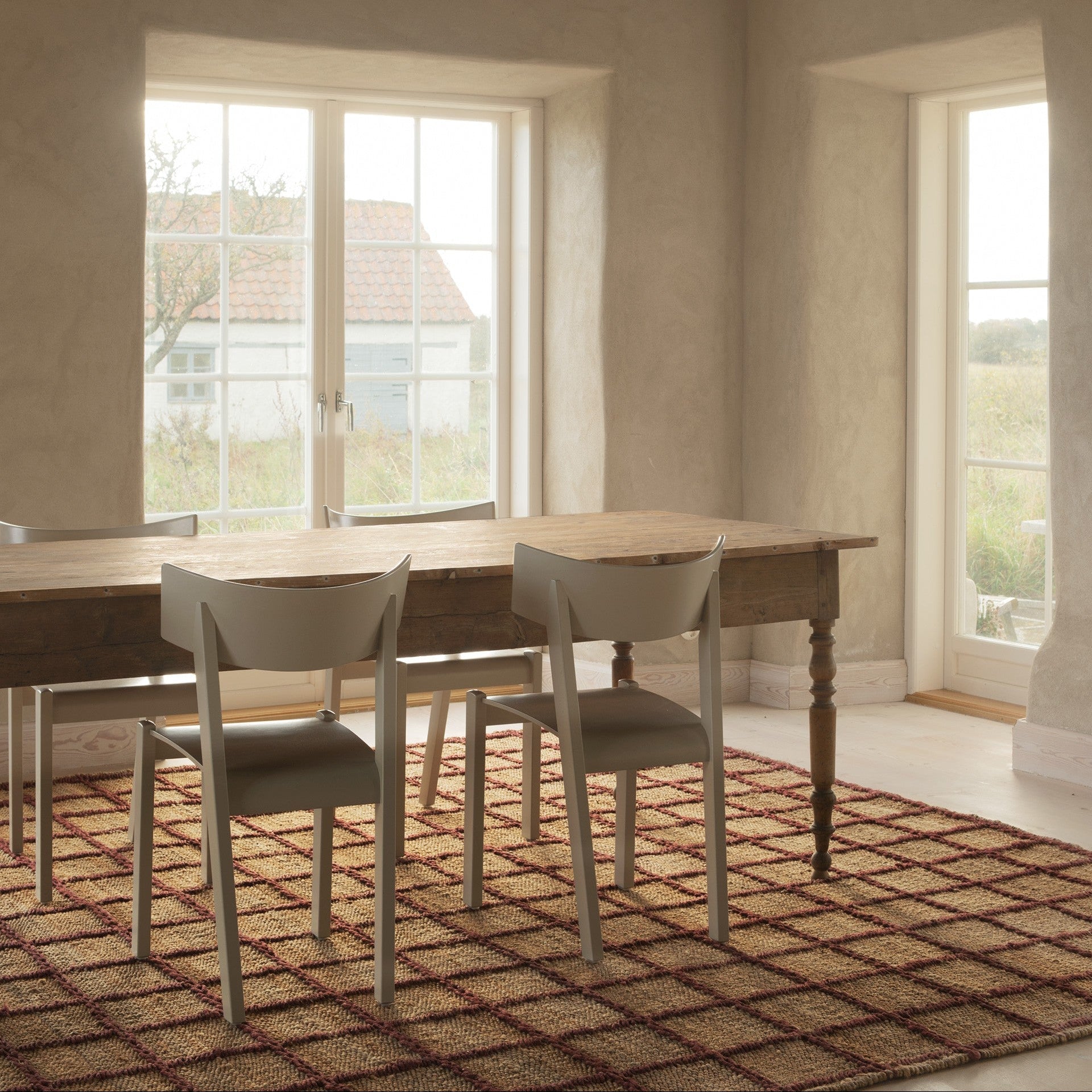 Gulvteppe Strata Braided Jute Burgundy