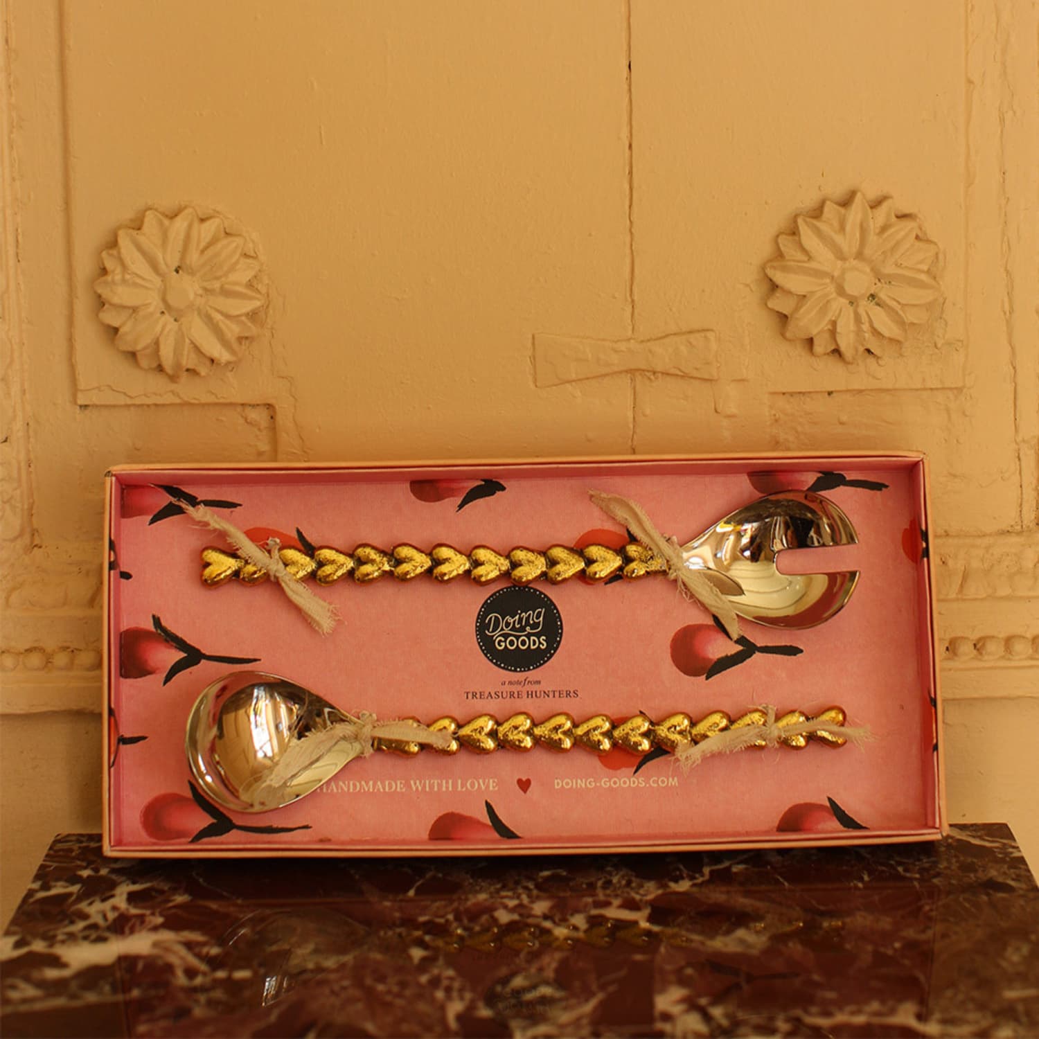 Salatbestikk Holly Heart i gaveeske