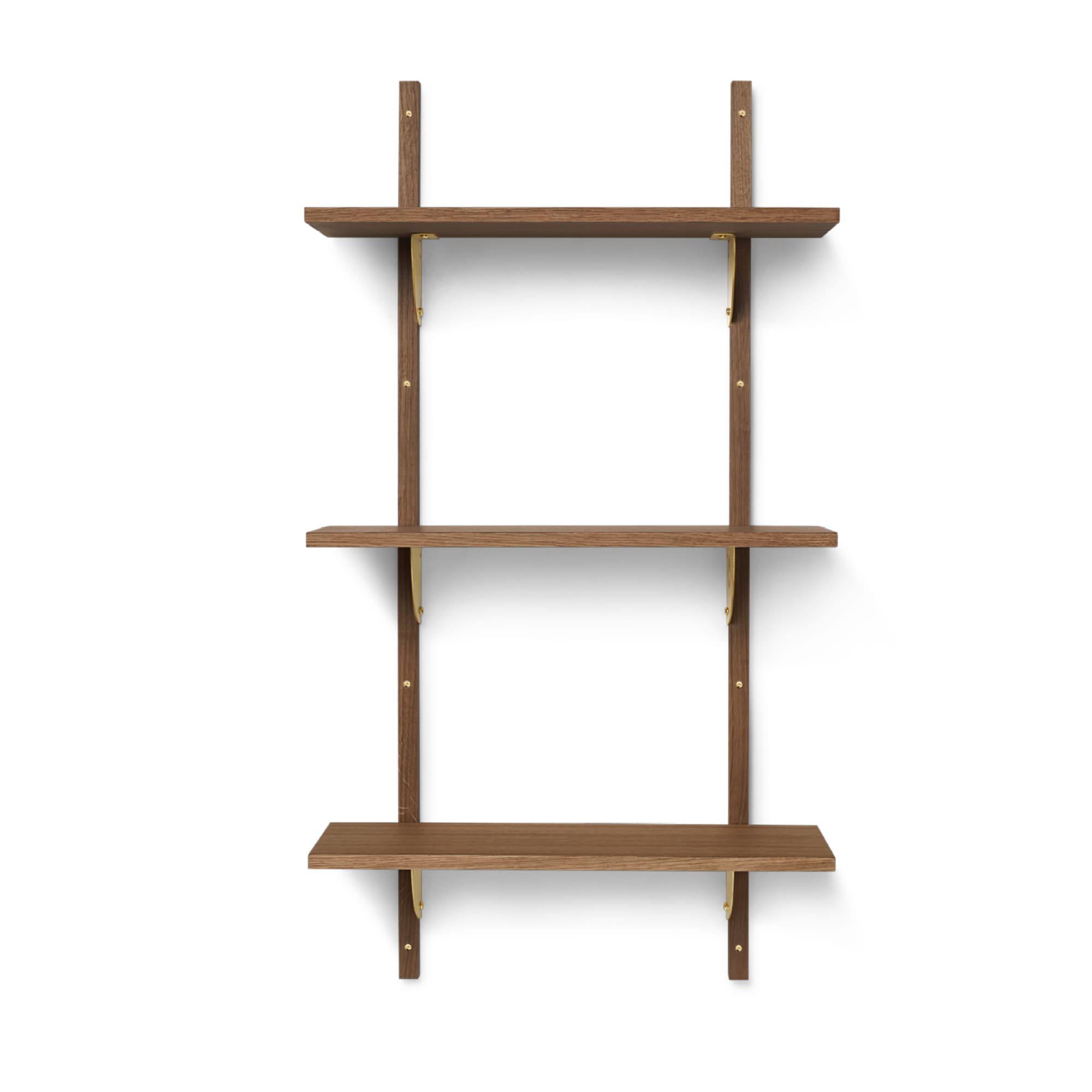 Hylle Sector Triple Narrow Smoked Oak/Brass