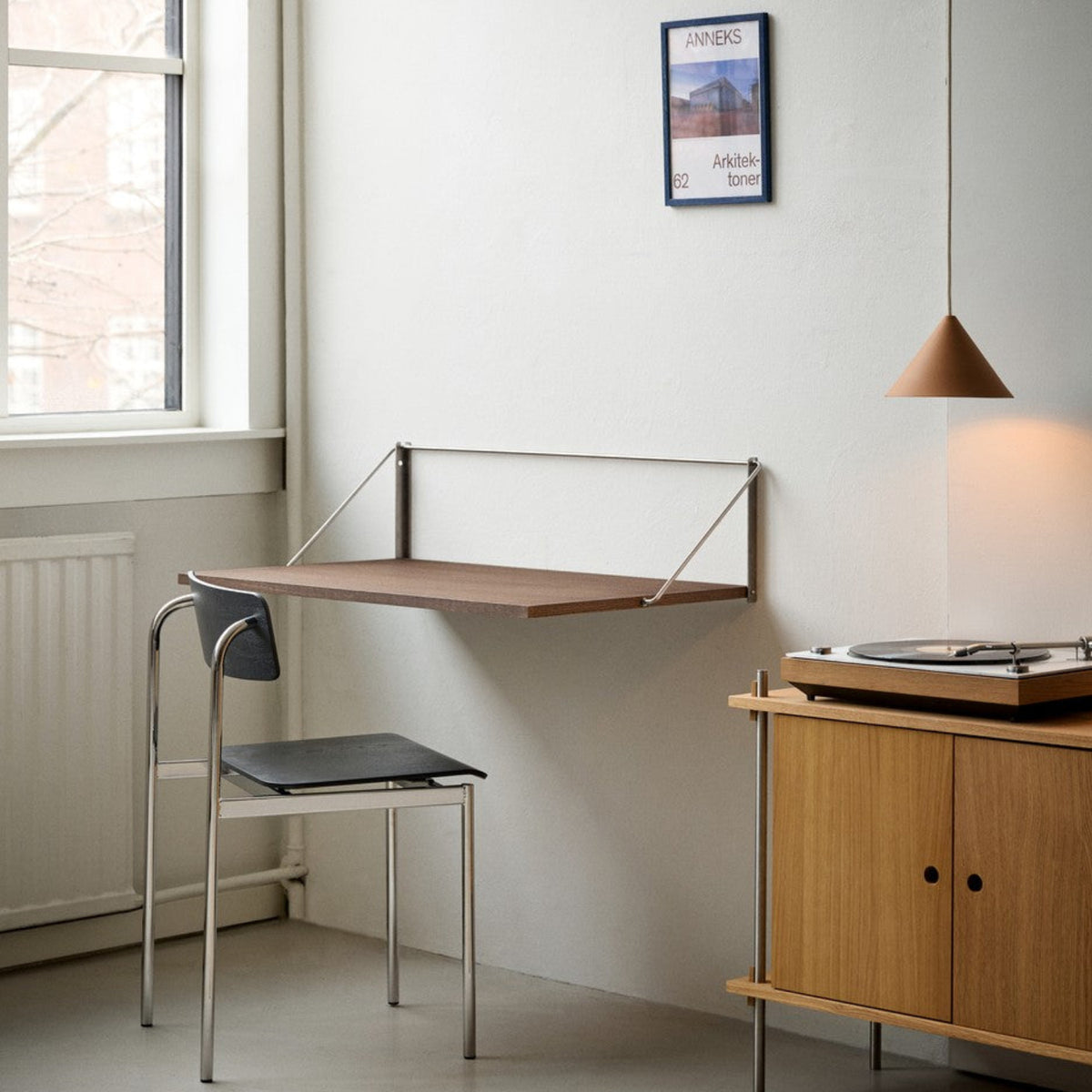 Foldbart Skrivebord Røkt Eik
