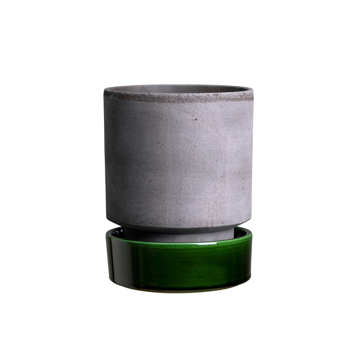 Hoff Potte Ø8 2pk - Raw Grey/Emerald Green