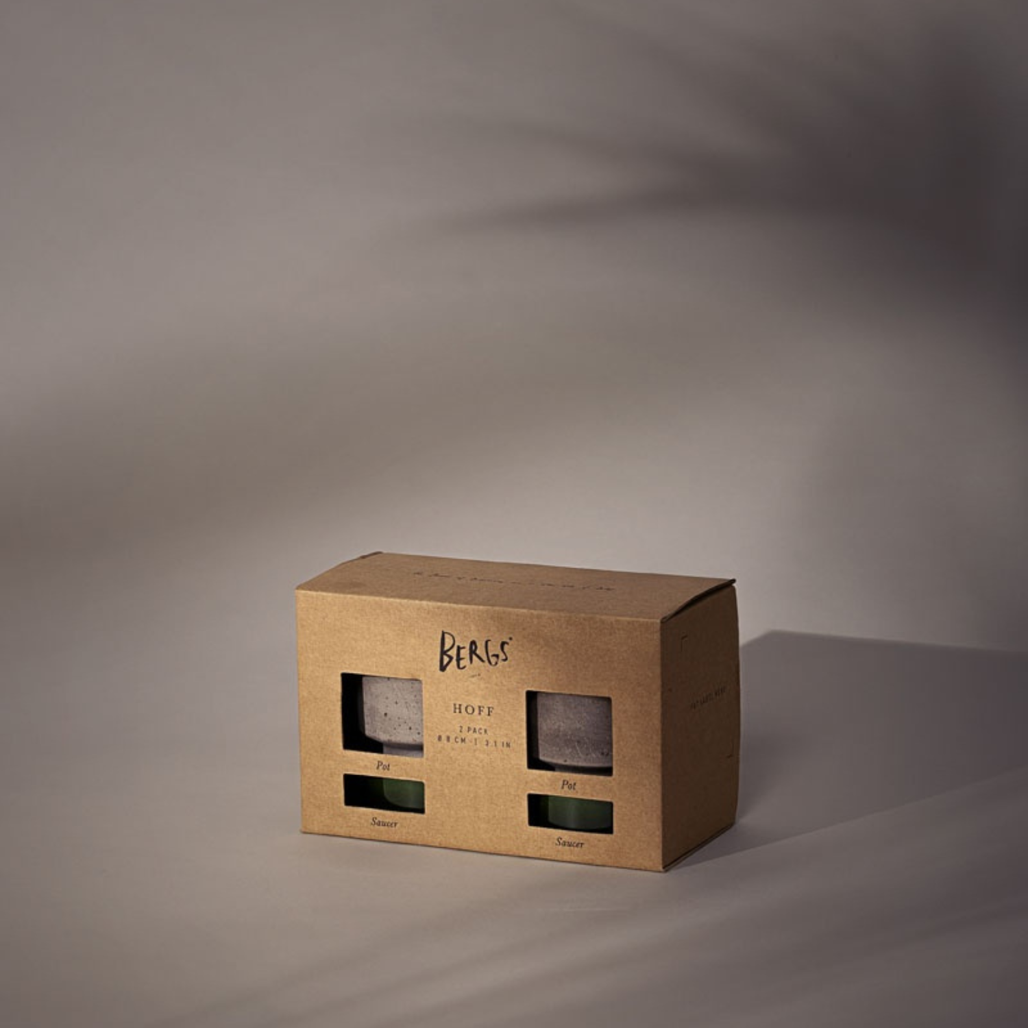 Hoff Potte Ø8 2pk - Raw Grey/Emerald Green