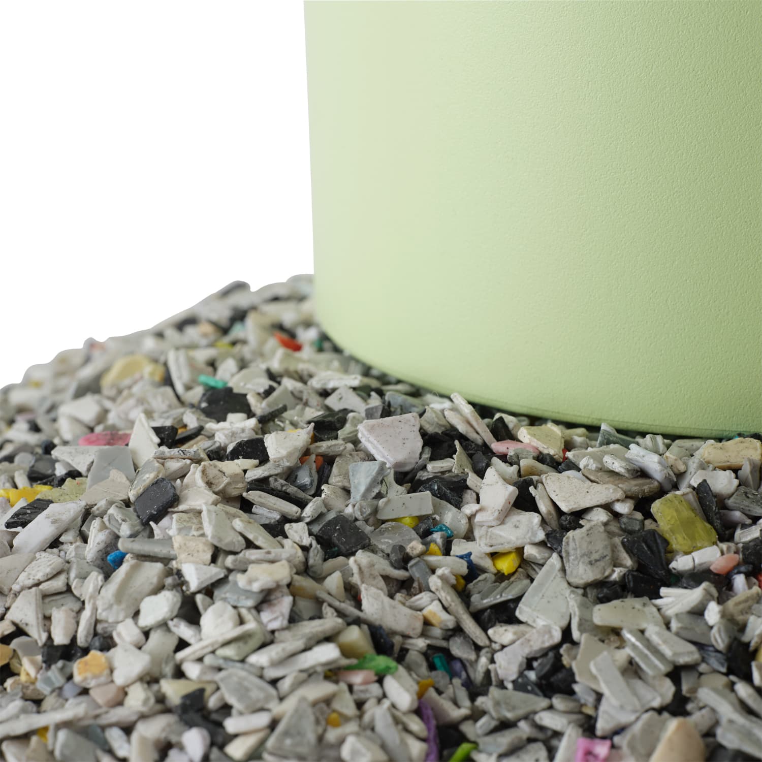 Reduce Paper Bin i resirkulert plast – detalj av materiale fra post-consumer avfall