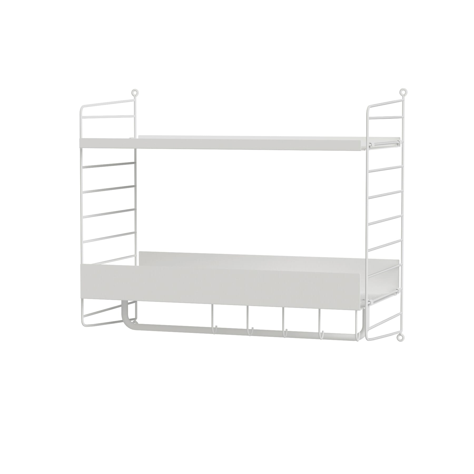 String klesstativ i hvit vegghengt