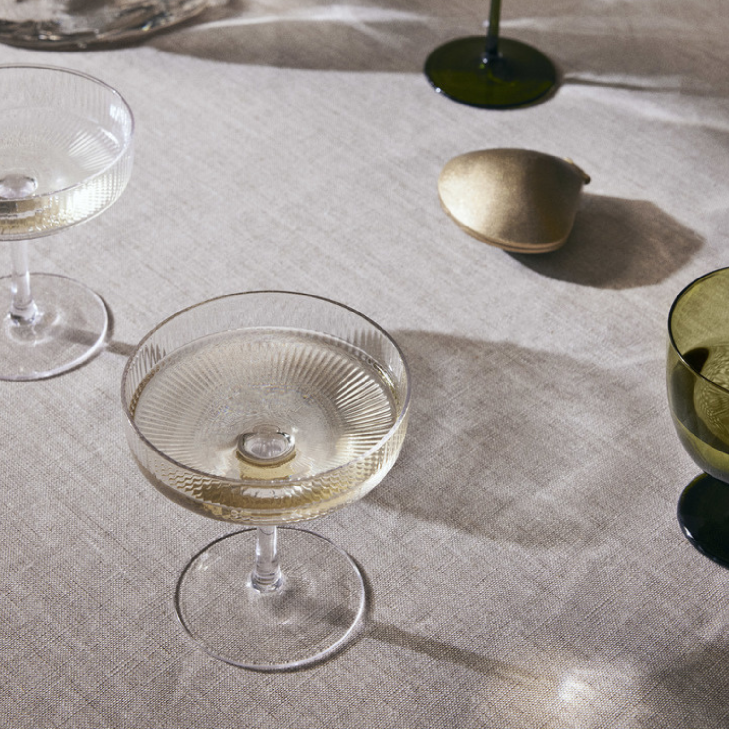 2 stk | Champagneglass Ripple Clear