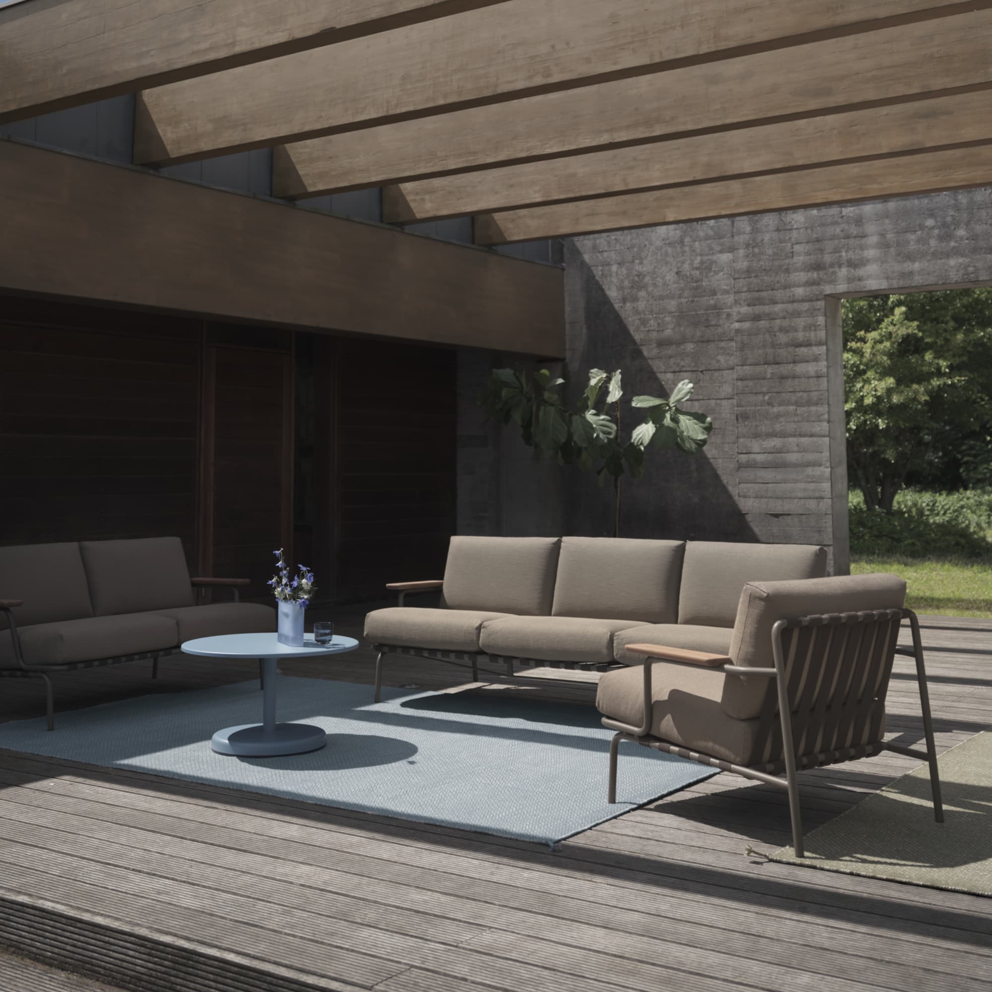 Utendørs Loungestol Settle - Ribbed Weave 5/Taupe