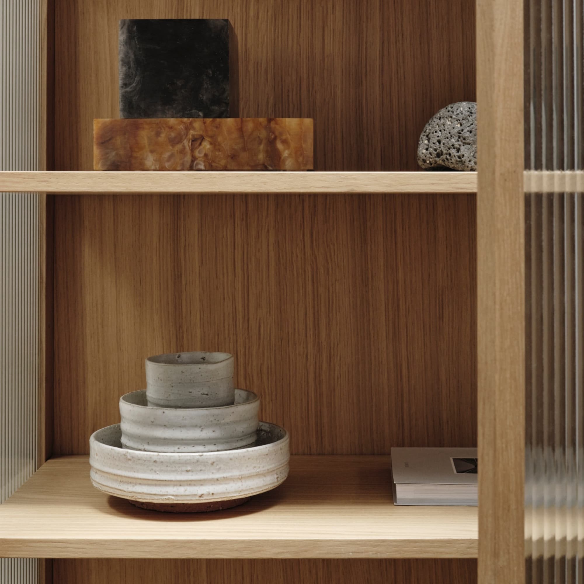 Vitrineskap Reed Natural Oak