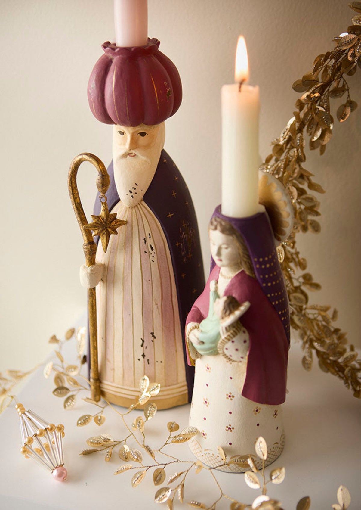Lysestake Mary Ruby H20cm