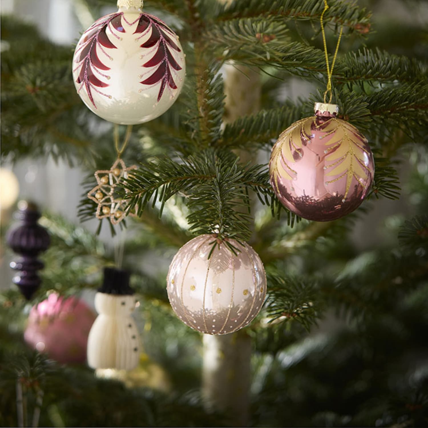 4 stk | Julekuler Seraphim Rosy