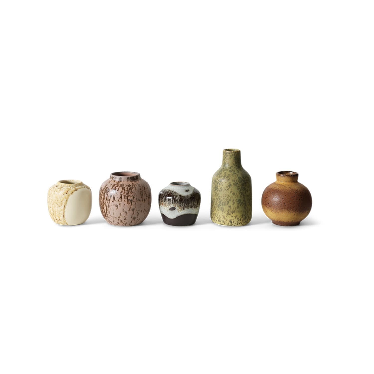 70s ceramics: small vases, pursuit (set of 5) - Bilde 3