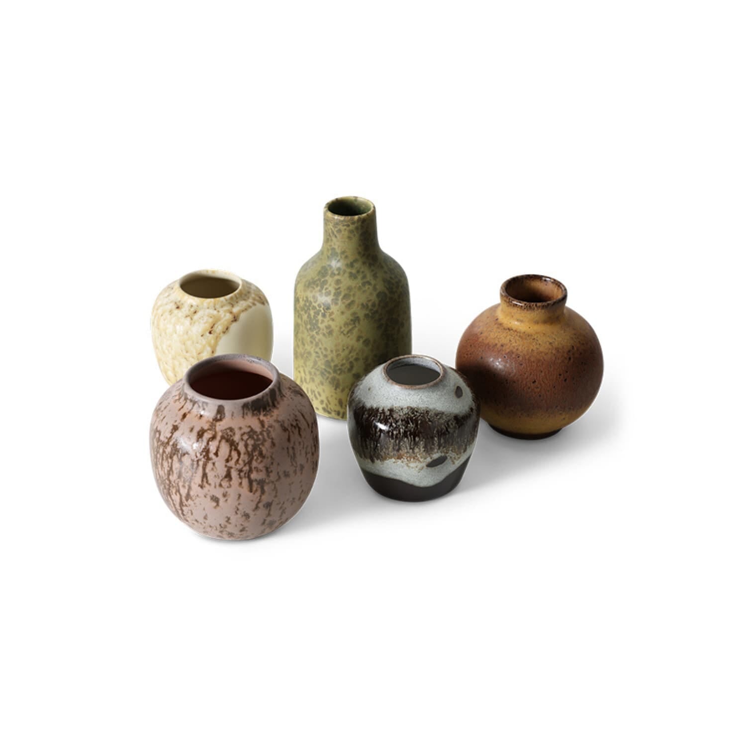 70s ceramics: small vases, pursuit (set of 5) - Bilde 2