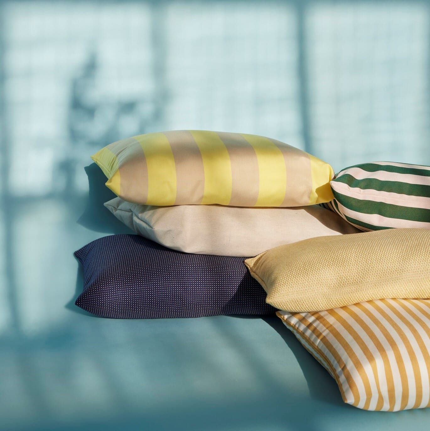 Barriere Utendørspute Lemon/Sand Stripe 60x50 - Bilde 5